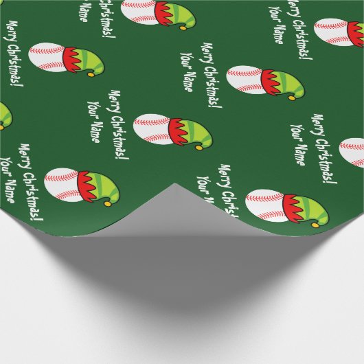 Kerst elf honkbal inpakpapier voor kinderen (Hoek)