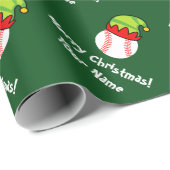 Kerst elf honkbal inpakpapier voor kinderen (Rol Hoek)