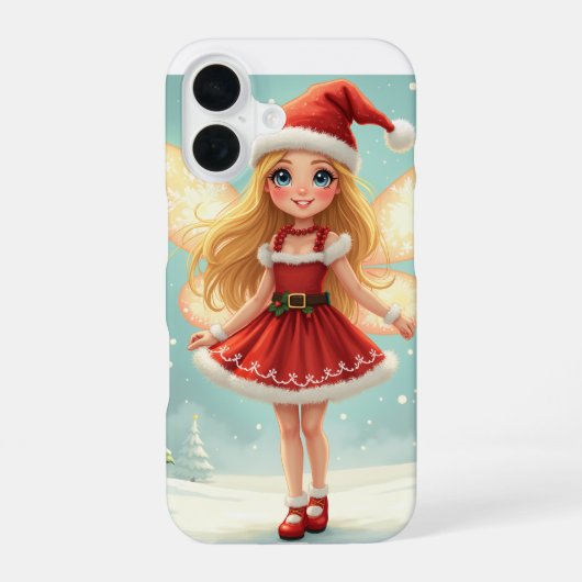 Kerst Elf iPhone Hoezen 16 Hoesje (Achterkant)