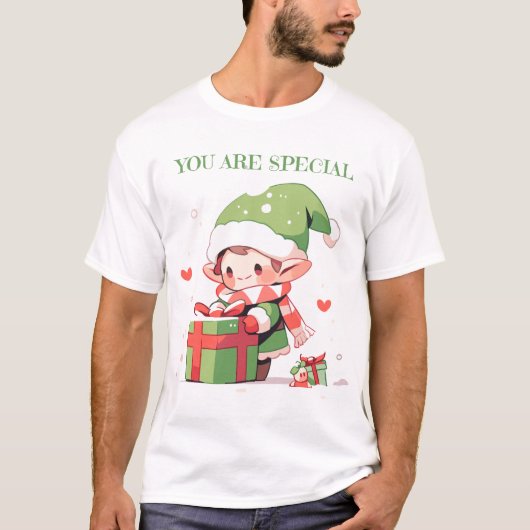 Kerst elf - Je bent speciaal T-shirt (Voorkant)