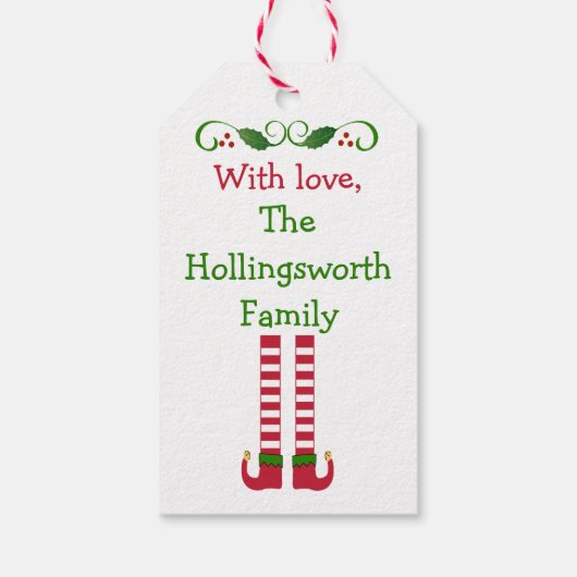 Kerst Elf Jingle Bells Cadeaulabel (Achterkant)