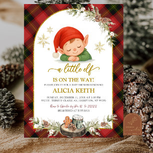 Kerst Elf Jongen Baby Shower Uitnodiging