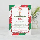 Kerst Elf Jongen Welkomstbrief Kaart (Staand voorkant)