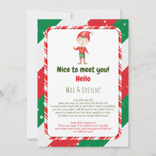 Kerst Elf Jongen Welkomstbrief Kaart
