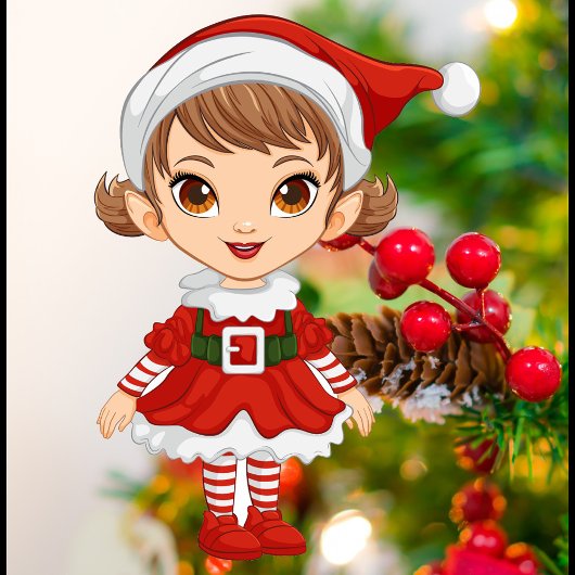 Kerst Elf Keramisch Vierkant Ornament