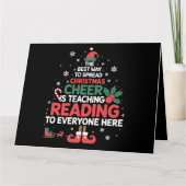 Kerst Elf Kerstmis Cheer Voorleesleraar Kaart (Voorkant)