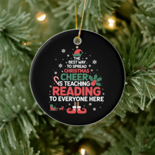 Kerst Elf Kerstmis Cheer Voorleesleraar Keramisch Ornament