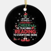 Kerst Elf Kerstmis Cheer Voorleesleraar Keramisch Ornament (Voorkant)