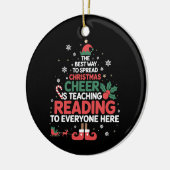 Kerst Elf Kerstmis Cheer Voorleesleraar Keramisch Ornament (Links)