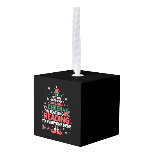 Kerst Elf Kerstvreugde Voorleesleraar Decoratie (Achter hoekig)