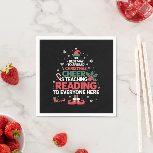 Kerst Elf Kerstvreugde Voorleesleraar Servet (Insitu)