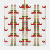 Kerst Elf Kinder NAAM Feestelijke Vakantie Plezier Keramisch Ornament (Achterkant)