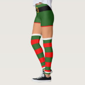 Kerst elf kostuum rood groen gestreept Leggings (Links)