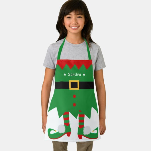 Kerst Elf kostuum Santa's Little Helper Schattige Schort (Insitu)