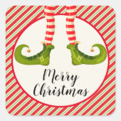 Kerst Elf Leggen Strepen Envelope Zegels (Voorkant)