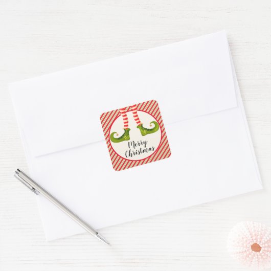 Kerst Elf Leggen Strepen Envelope Zegels (Envelop)