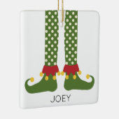 Kerst Elf Leggings Kinder NAAM Vakantie Fun Keramisch Ornament (Rechts)