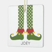 Kerst Elf Leggings Kinder NAAM Vakantie Fun Keramisch Ornament (Links)