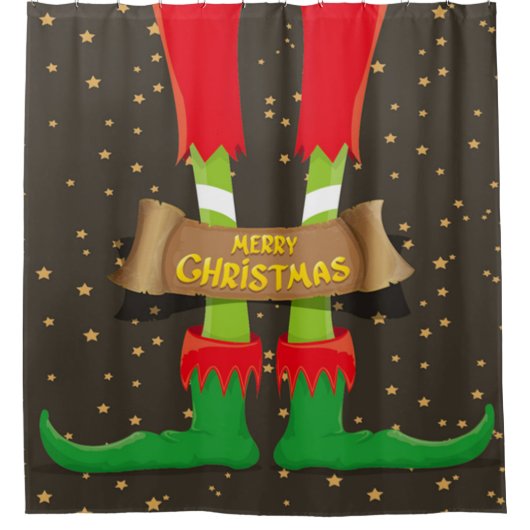 Kerst Elf Legs Douchegordijn (Voorkant)