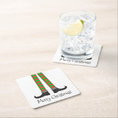 Kerst Elf Legs Onderzetter - Chevron Kostuum (Insitu)