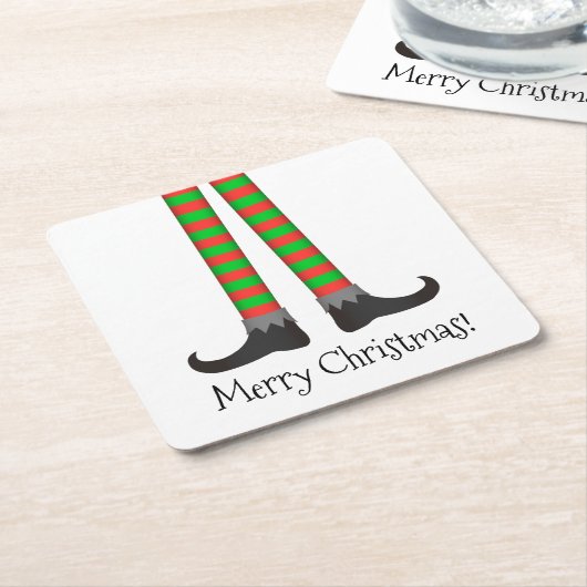 Kerst Elf Legs Onderzetter - Gestreept kostuum (Schuin)