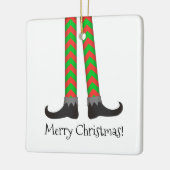 Kerst Elf Legs Ornament - Chevron Kostuum (Links)