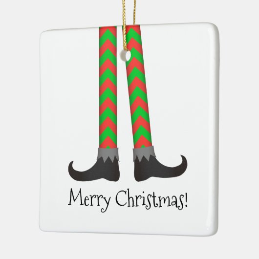 Kerst Elf Legs Ornament - Chevron Kostuum (Links)