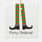 Kerst Elf Legs Ornament - Chevron Kostuum (Achterkant)