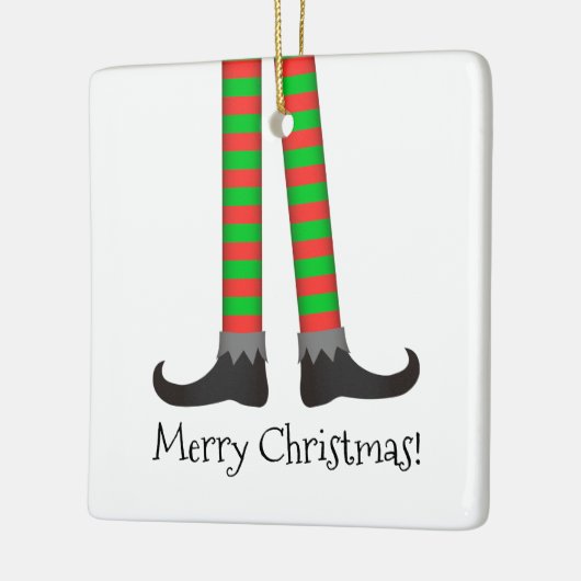 Kerst Elf Legs Ornament - Gestreept kostuum (Links)