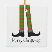 Kerst Elf Legs Ornament - Gestreept kostuum (Voorkant)