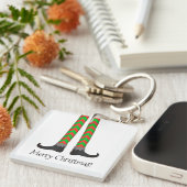 Kerst Elf Legs Sleutelhanger - Chevron Kostuum (Voorkant Rechts)