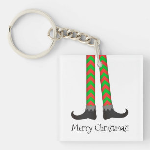 Kerst Elf Legs Sleutelhanger - Chevron Kostuum