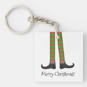 Kerst Elf Legs Sleutelhanger - Gestreept kostuum (Voorkant)