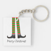 Kerst Elf Legs Sleutelhanger - Gestreept kostuum (Achterkant)