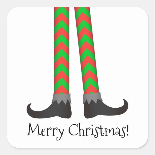 Kerst Elf Legs Sticker - Chevron Kostuum (Voorkant)