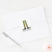 Kerst Elf Legs Sticker - Chevron Kostuum (Envelop)