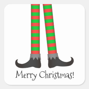Kerst Elf Legs Sticker - Gestreept kostuum