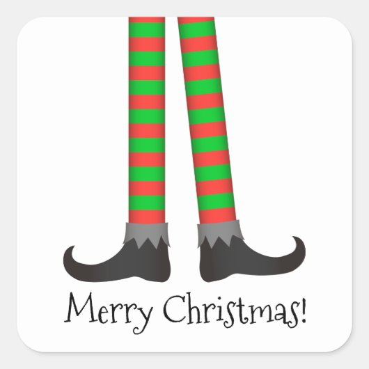 Kerst Elf Legs Sticker - Gestreept kostuum (Voorkant)