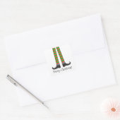 Kerst Elf Legs Sticker - Gestreept kostuum (Envelop)