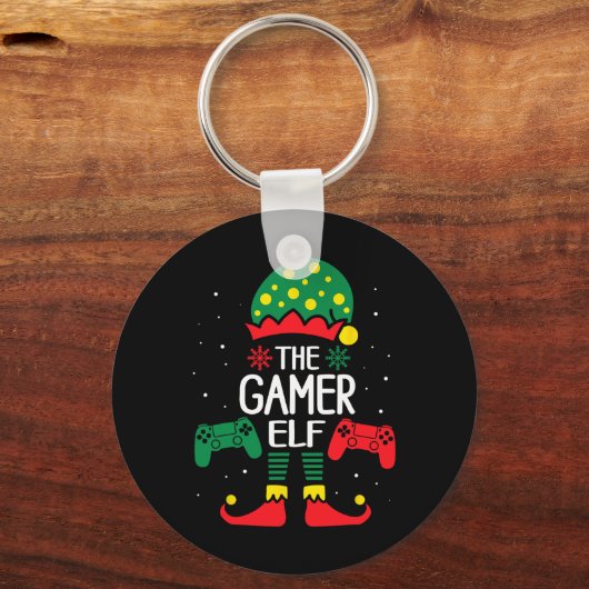 Kerst Elf Matching Gamer Familie Gaming Boys Ki Sleutelhanger (Voorkant)