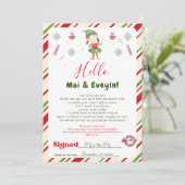 Kerst Elf Meisje Welkomstbrief Kaart (Staand voorkant)