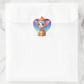 Kerst Elf met besneeuwde achtergrond Vierkante Sticker (Tas)
