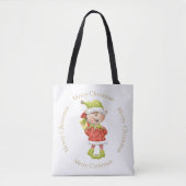 Kerst Elf met Cadeau Tote Bag (Voorkant)