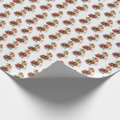 Kerst elf met een zak cadeautjes cadeaupapier (Hoek)