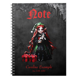 Kerst Elf met Kitten. Notitieboek