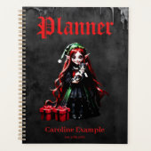 Kerst Elf met Kitten. Planner (Voorkant)