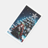 Kerst Elf met Kitten. Servet (Hoek)