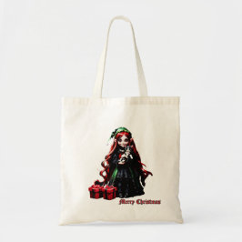 Kerst Elf met Kitten. Tote Bag