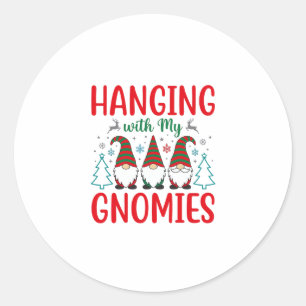 Kerst Elf Met Mijn Kabouters Ronde Sticker