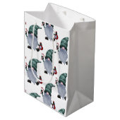Kerst Elf met pet Gift Bag Medium Cadeauzakje (Voorkant Gekanteld)